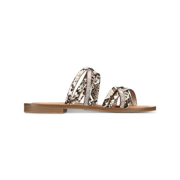 THALIA SODI Shoes - THALIA SODI Womens Brown Snake Print Marlina Round Toe Slip On Sandals 9 M